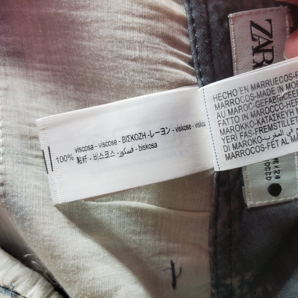 NWT Zara Semi-Sheer Printed Women's High Waisted Pants 100% Viscose Size XS - Picture 10 of 16